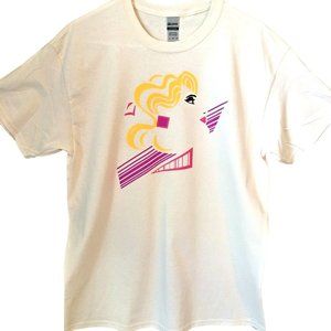 T Shirt Woman Face Sexy Abstract Woman Line Art Tattoo Yellow Hair Unisex L NEW